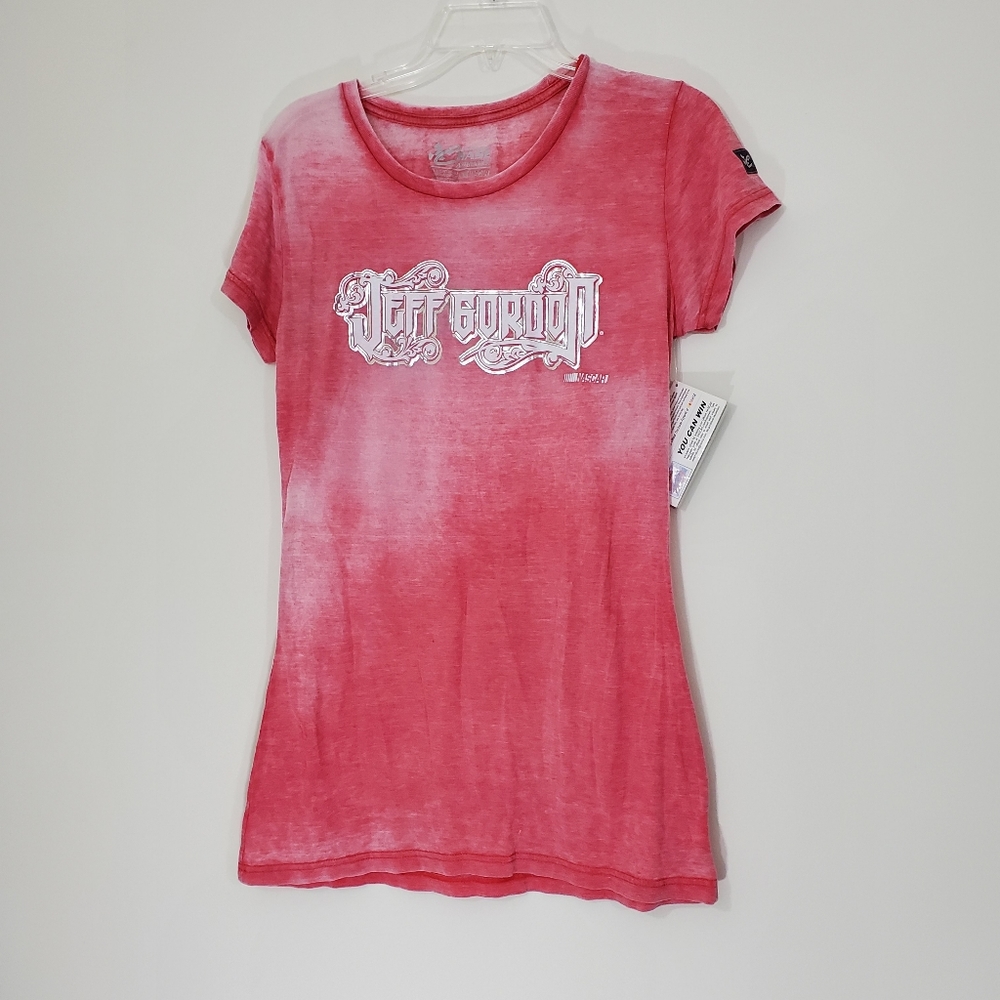 Chase Authentics Jeff Gordy Pink/Red Lightweight Tee, Size Medium